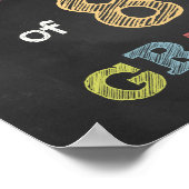 Eerste dag van het achtste klassebord — Chalkboard Poster (Hoek)