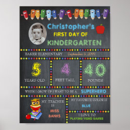 Eerste dag van het kinderbord FOTO, het karton Poster