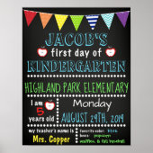 Eerste dag van het Poster Kindergarten-karton (Voorkant)