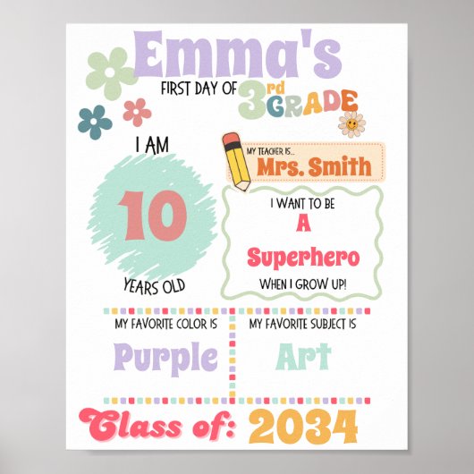 Eerste dag van het Poster van de School (Voorkant)