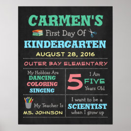 Eerste dag van het Poster van schoolkinderen Foto