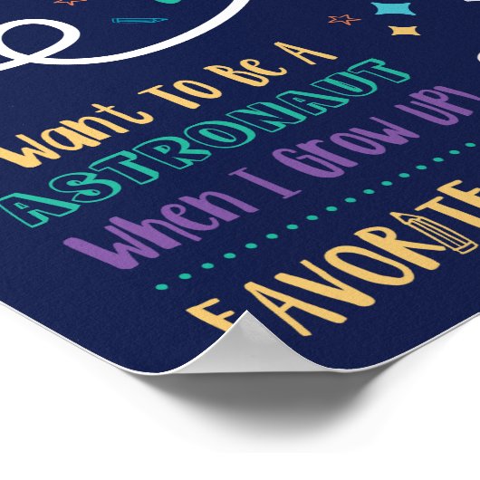 Eerste dag van het ruimteavontuur van de Astronaut Poster (Hoek)