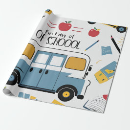 Eerste dag van het School Pencil Poster Cadeaupapier