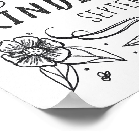 Eerste dag van het schoolbord Kunstwitteken Poster (Hoek)