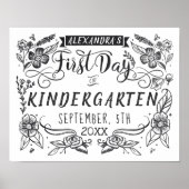 Eerste dag van het schoolbord Kunstwitteken Poster (Voorkant)