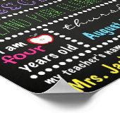 Eerste dag van het schoolbordbord Terug naar schoo Poster (Hoek)