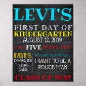 EERSTE DAG VAN HET SCHOOLCHART POSTER (Voorkant)