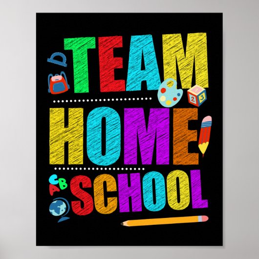 Eerste dag van het schoolteam Homeschool leraar Poster (Voorkant)