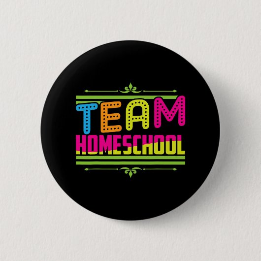 Eerste dag van het schoolteam Homeschool leraar Ronde Button 5,7 Cm (Voorkant)
