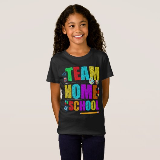 Eerste dag van het schoolteam Homeschool leraar T-shirt (Voorkant volledig)