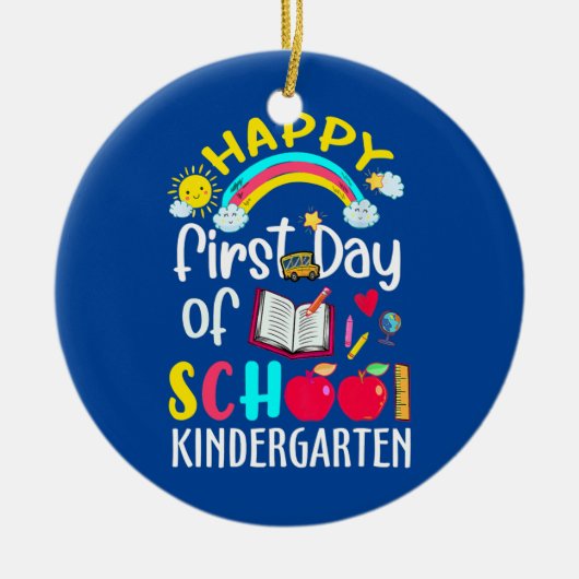 Eerste dag van het schoolteam Kindergarten Squad Keramisch Ornament (Voorkant)