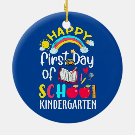 Eerste dag van het schoolteam Kindergarten Squad Keramisch Ornament (Achterkant)