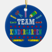 eerste dag van het schoolteam: Kindergartenleraar  Keramisch Ornament (Voorkant)