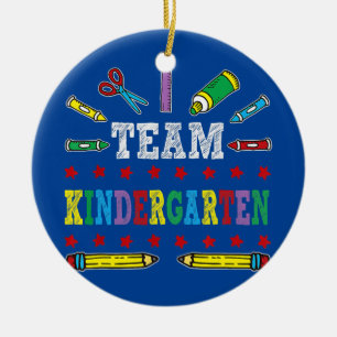 eerste dag van het schoolteam: Kindergartenleraar  Keramisch Ornament