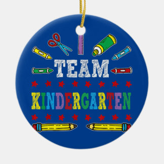eerste dag van het schoolteam: Kindergartenleraar  Keramisch Ornament