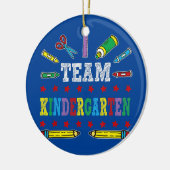 eerste dag van het schoolteam: Kindergartenleraar  Keramisch Ornament (Links)