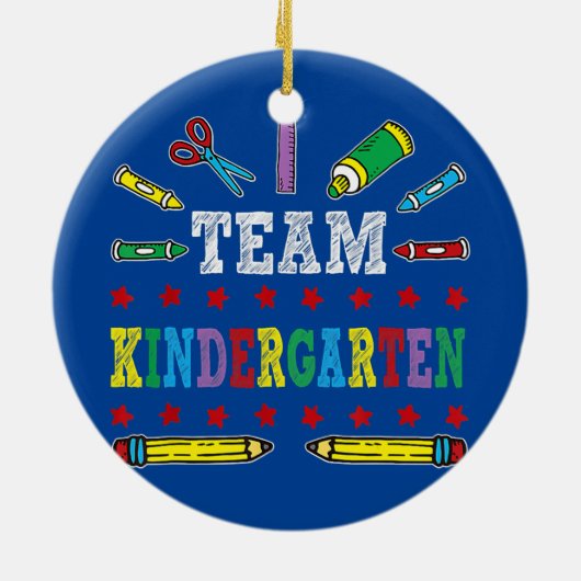 eerste dag van het schoolteam: Kindergartenleraar  Keramisch Ornament (Achterkant)