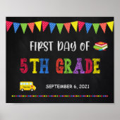 Eerste dag van het schoolteken | 5e graad Poster (Voorkant)