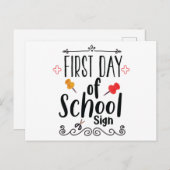 Eerste dag van het schoolteken briefkaart (Voorkant / Achterkant)