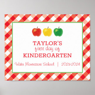 Eerste dag van het schoolteken poster