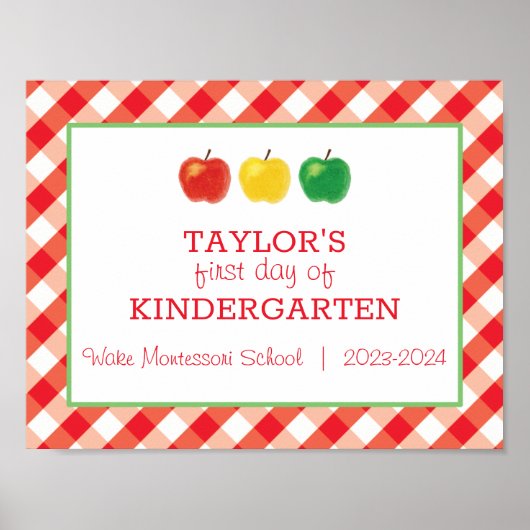 Eerste dag van het schoolteken poster (Voorkant)