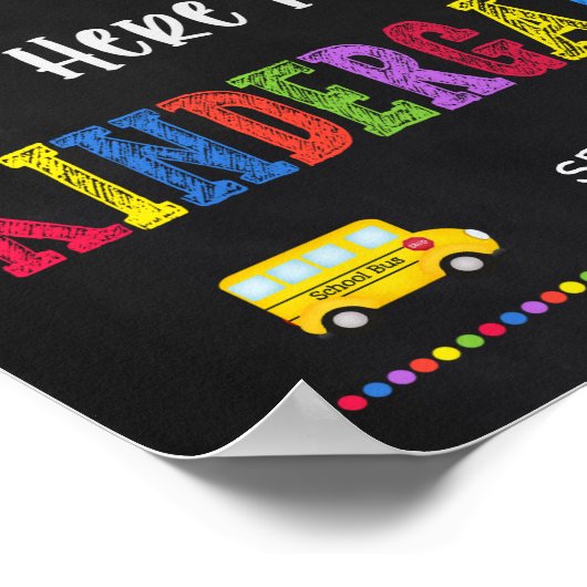 Eerste dag van het schoolteken | Poster Kindergart (Hoek)