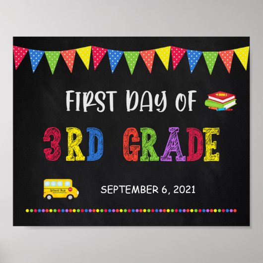 Eerste dag van het schoolteken | Poster van de der (Voorkant)