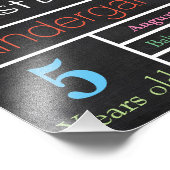 Eerste dag van het schoolteken, schoolbord foto afdruk (Hoek)