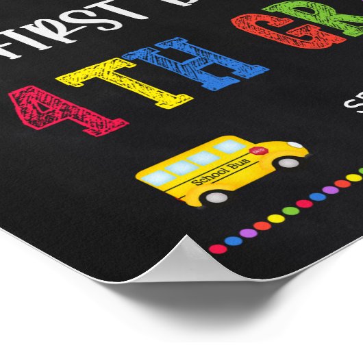 Eerste dag van het schoolteken | Vierde graad Post Poster (Hoek)