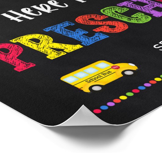 Eerste dag van het schoolteken | Voorschoolse Post Poster (Hoek)