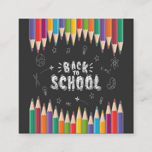 Eerste dag van het Shirt, welkom terug naar school Vierkante Visitekaartje (Voorkant)