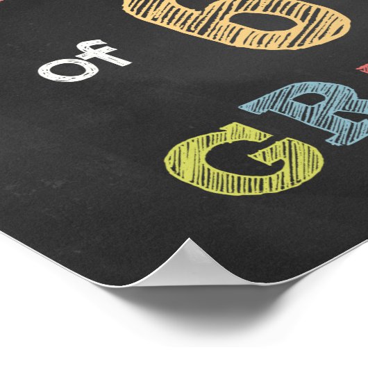Eerste dag van het zesde klassebord — Chalkboard Poster (Hoek)