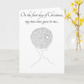 Eerste Dag van Kerstkaart Kaart (Gele Bloem)