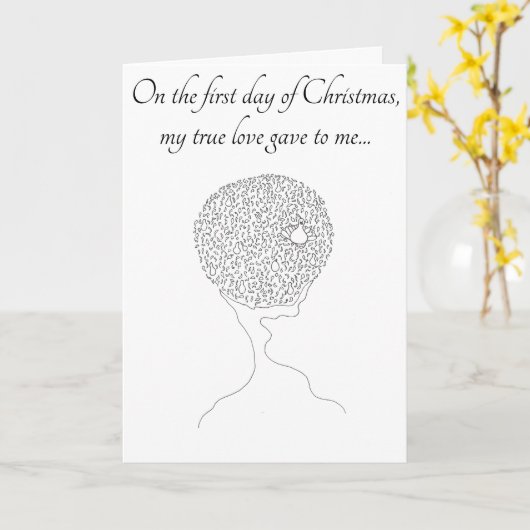 Eerste Dag van Kerstkaart Kaart (Gele Bloem)