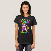 Eerste dag van Kindergarten Rock Unicorn Girls T-shirt (Voorkant volledig)