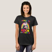 Eerste dag van Kindergarten Rock Unicorn Girls T-shirt (Voorkant volledig)
