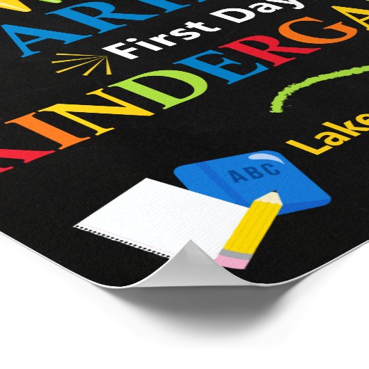 Eerste dag van kleuterschool teken poster (Hoek)