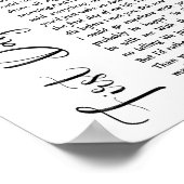 Eerste dag van mijn leven, witboek Song Lyric Prin Poster (Hoek)