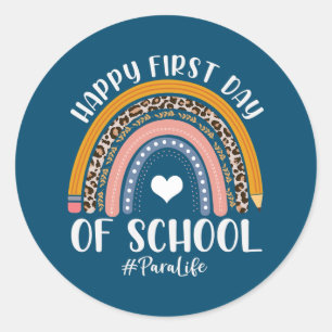 Eerste dag van para leven terug naar school luipaa ronde sticker