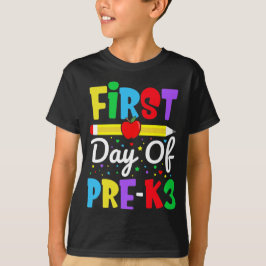 Eerste dag van Pre-K3 Regenboog Kleuterschool Kind T-shirt