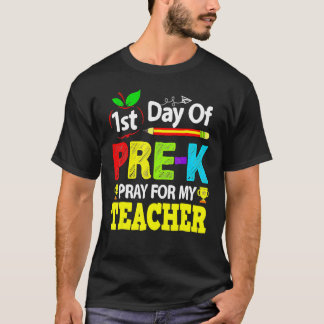 Eerste dag van pre K bid voor mijn leraar terug na T-shirt