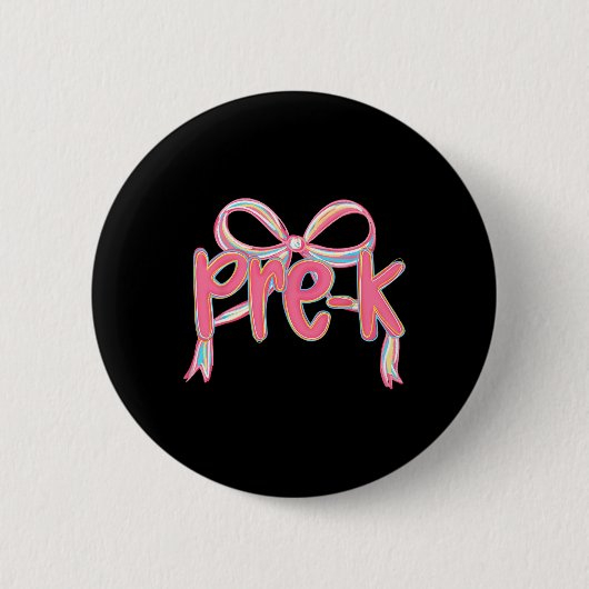 Eerste dag van pre-k bloemstuk voor leraar ronde button 5,7 cm (Voorkant)