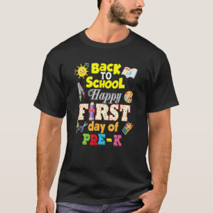 Eerste dag van Pre K potlood Kinder student terug T-shirt