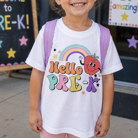 Eerste dag van Pre-K Regenboog T-shirt