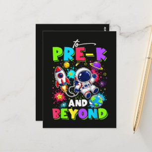 Eerste dag van Pre-K Ruimtevaarder Ruimte Terug na Briefkaart