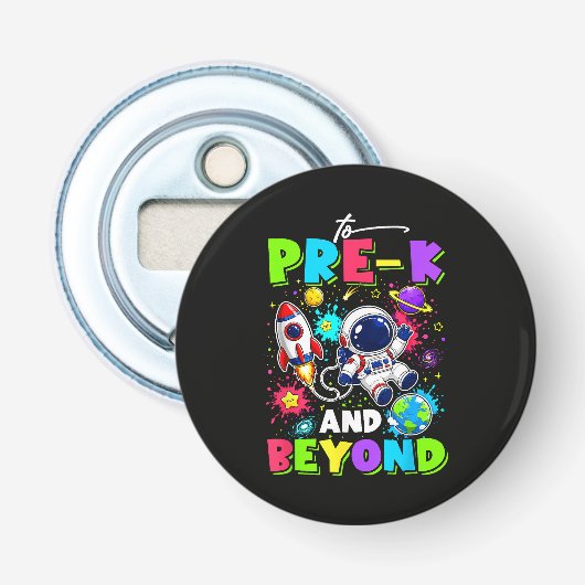 Eerste dag van pre-K ruimtevaarder ruimte terug na Button Flesopener (Voorkant)