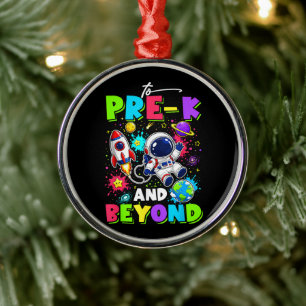 Eerste dag van pre-K ruimtevaarder ruimte terug na Metalen Ornament