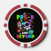 Eerste dag van Pre-K Ruimtevaarder Ruimte Terug na Poker Chips (Voorkant)