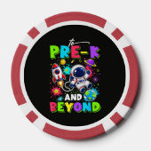 Eerste dag van Pre-K Ruimtevaarder Ruimte Terug na Poker Chips (Achterkant)