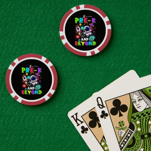 Eerste dag van Pre-K Ruimtevaarder Ruimte Terug na Poker Chips (Pokertafel (Dubbel))